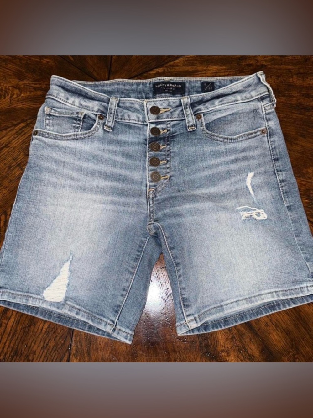 Lucky Brand Light Blue Washed Denim Shorts